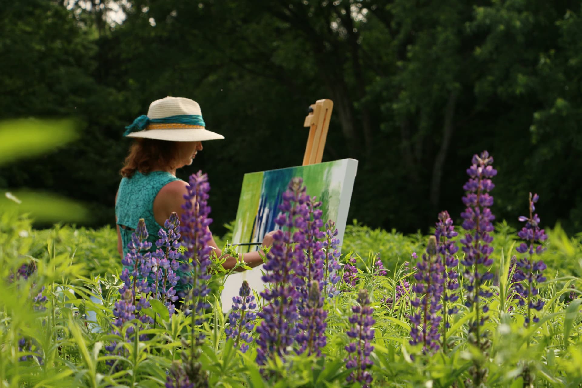 Série lupins — peindre au cœur du champ